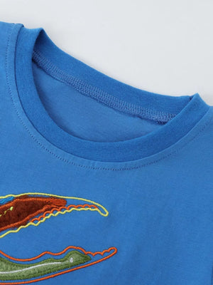 Children's Crab Embroidered T-shirt And Shorts Set option 3