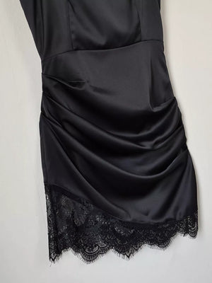 black with mini dress with lace