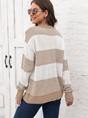 Deep Red relaxed pullover sweater with crew neck