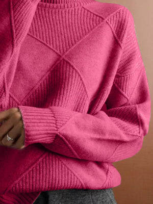 Lavender regular turtleneck sweater with turtleneck