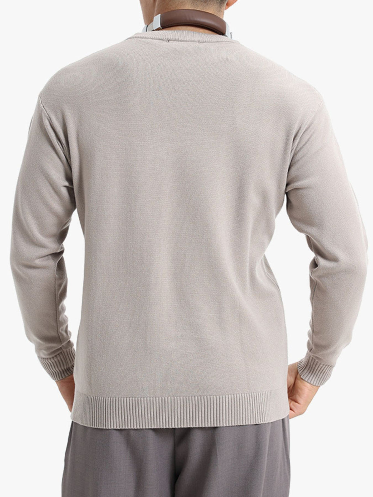 95%polyester,5%spandex Care instructions: Machine wash cold crewneck sweater in Air Force Blue with regular silhouette