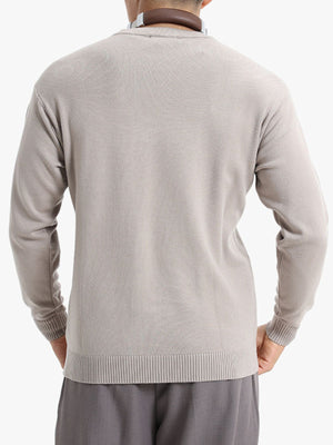 95%polyester,5%spandex Care instructions: Machine wash cold crewneck sweater in Air Force Blue with regular silhouette