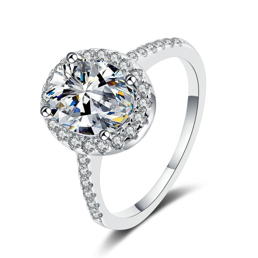 1 Carat Moissanite 925 Sterling Silver Ring in clear with moissanite stone