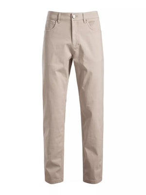 Khaki cotton sweatpants with a classic fit and comfortable feel.