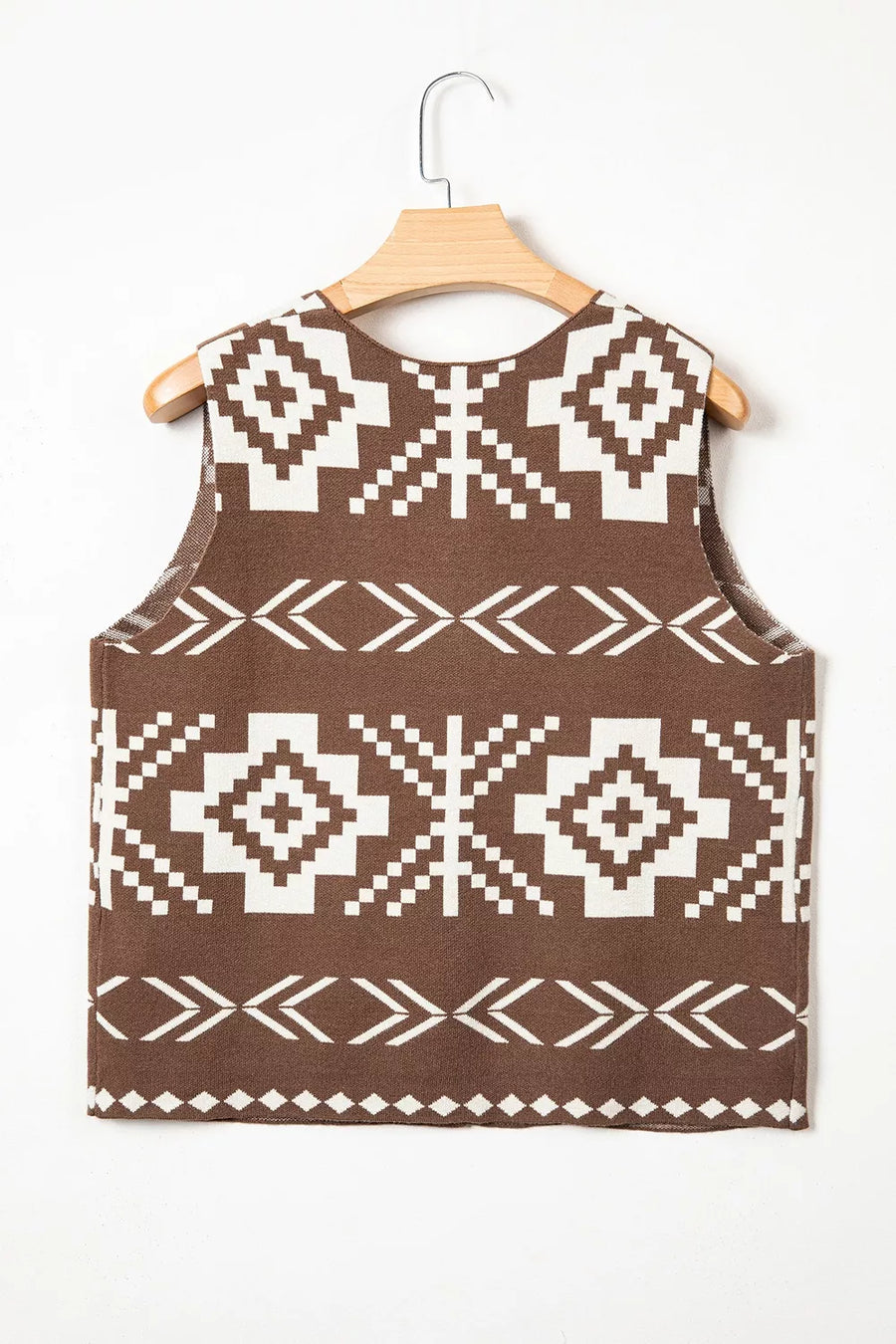 Western Geometric Sleeveless Knit Sweater Vest option 9