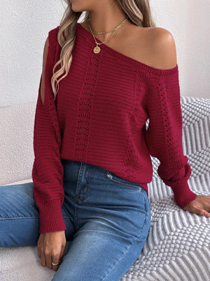 100% polyester Care instructions: Machine wash cold pullover sweater in Burgundy with regular silhouette