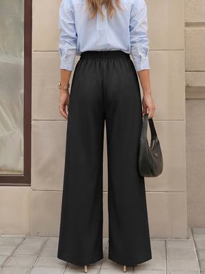 black wide-leg pants