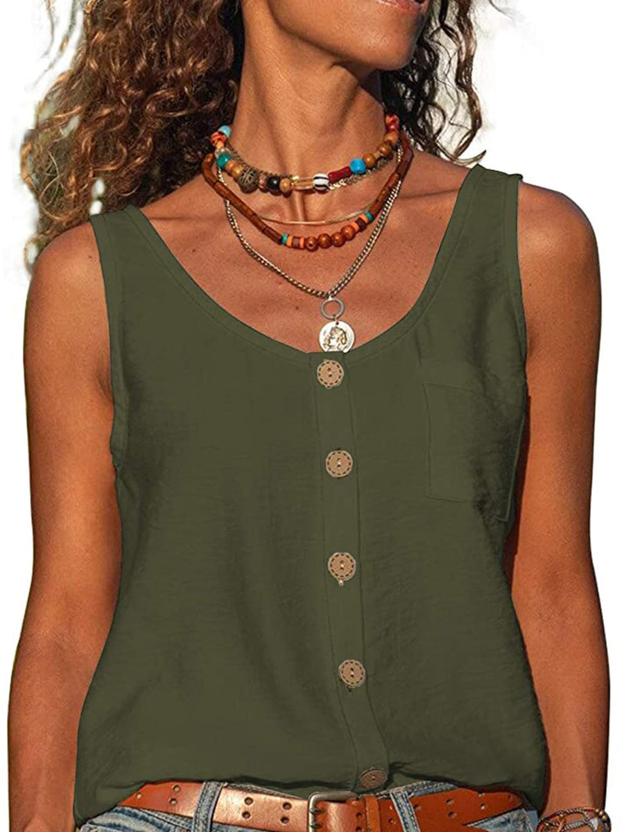 tank top in Light Green with pocketed and hip-length