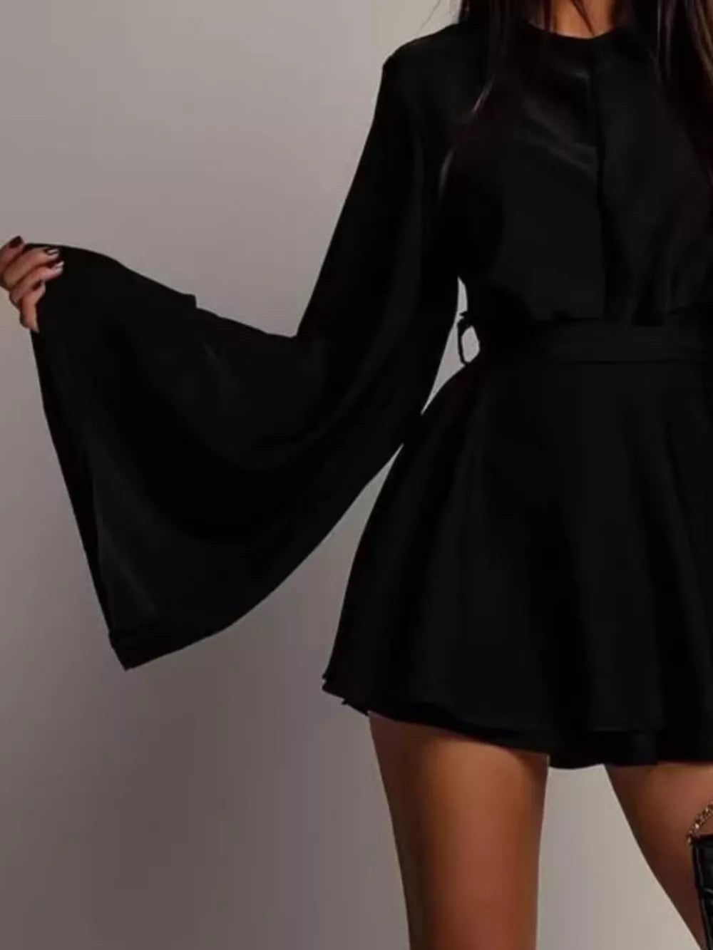 Black mini dress with mini and pullover