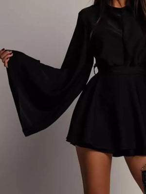 Black mini dress with mini and pullover