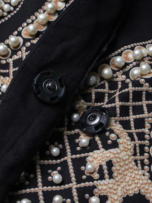 blazer in ivory with geometric and embellished