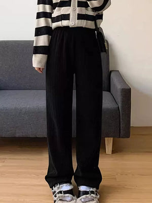 Pink Purple with Corduroy Wide-leg Pants