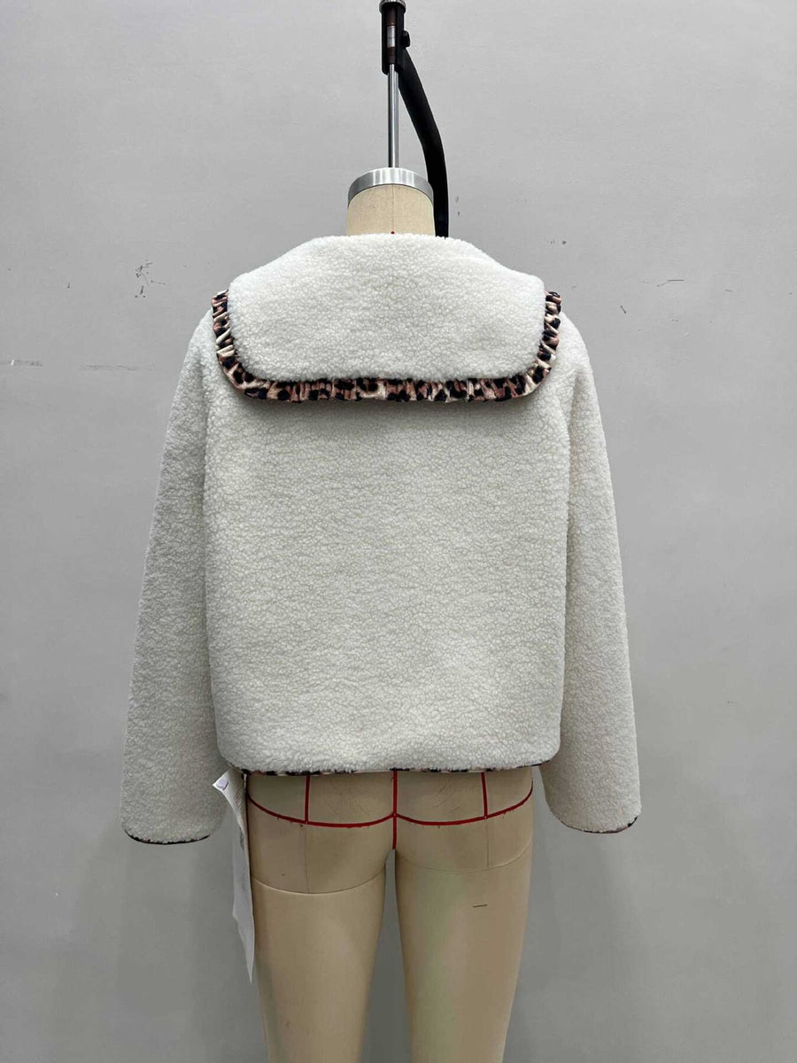 jacket featuring leopard-print in brown with 100% polyester Care instructions: Machine wash cold texture