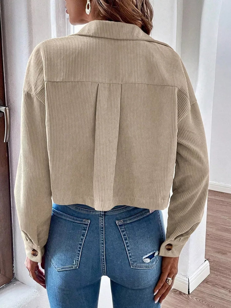 Apricot boxy trucker jacket with collared