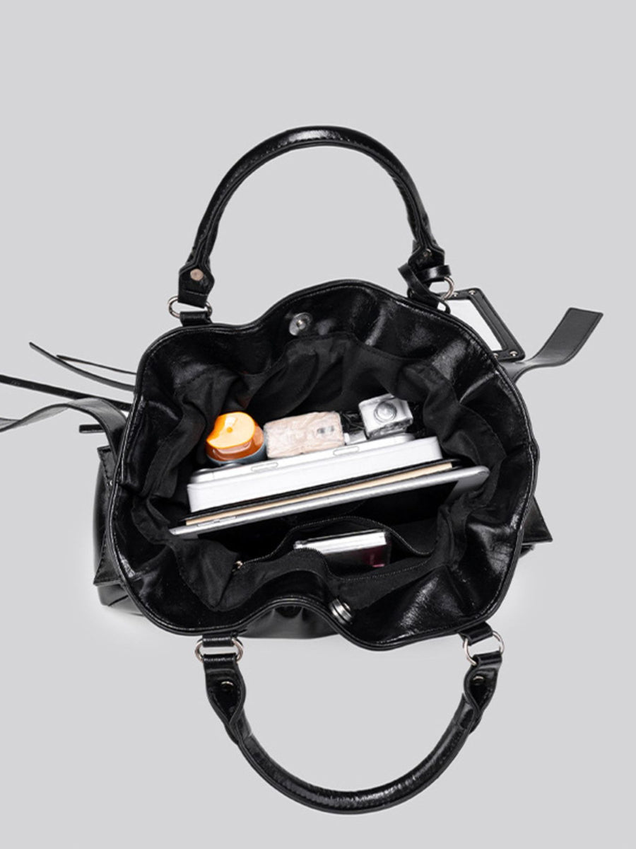 Black with crossbody bag with ruched 8