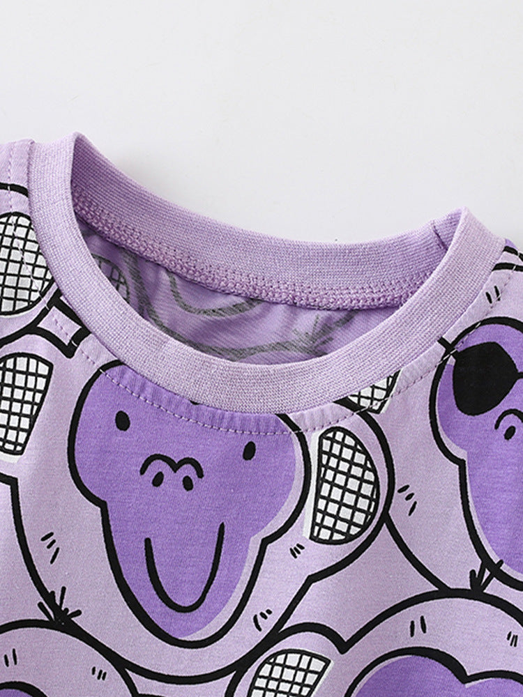 Playful Monkey Print Toddler Tee & Shorts Set