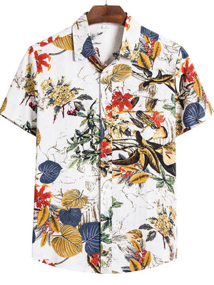 Gray Button-down Graphic Short-sleeve Top
