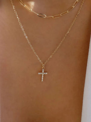 necklace in gold featuring double layered and na fit