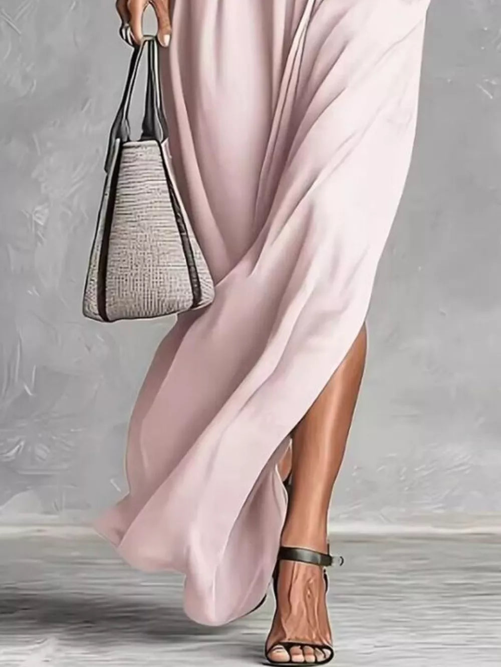 100% polyester Care instructions: Machine wash cold maxi dress in Apricot with A-line silhouette