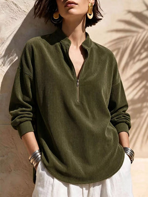 rust relaxed sweatshirt with collared