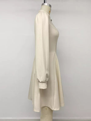 Apricot A-line mini dress with keyhole