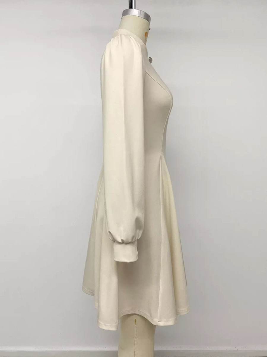 Apricot A-line mini dress with keyhole