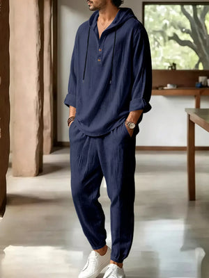 Light Blue lounge set with drawstring and long sleeve
