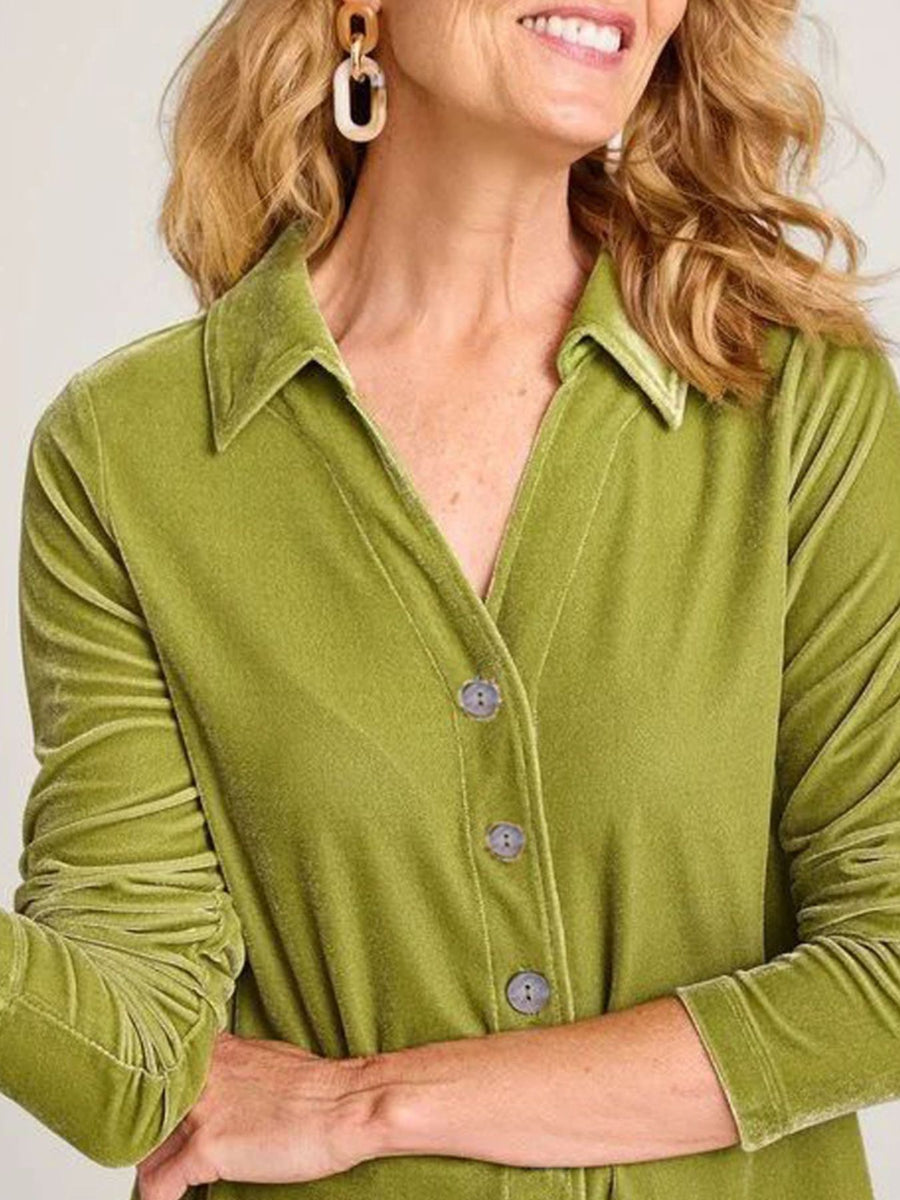 100% polyester Care instructions: Machine wash cold button-down shirt in Wine Red with relaxed silhouette