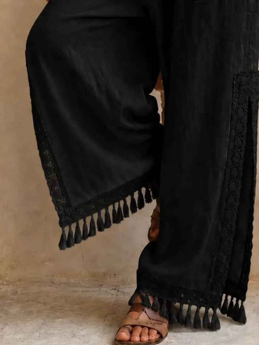 wide-leg pants in Light Blue