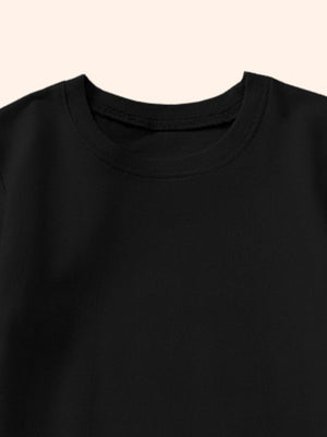 Black toddler crew-neck t-shirt made of premium cotton