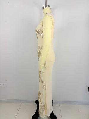Polyester 100% Care instructions: Hand wash maxi dress in Sky Blue with bodycon silhouette