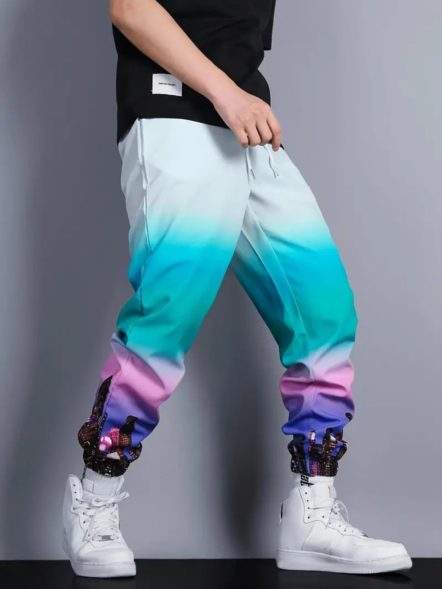 Men's Full Size Drawstring Loose Fit Joggers in Red