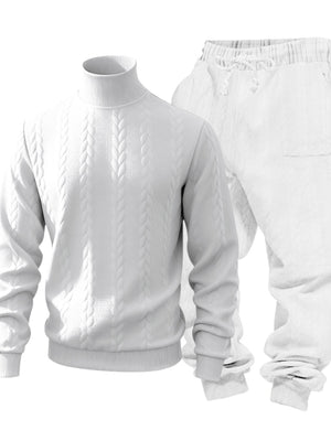 athleisure lounge set in Black with mock neck