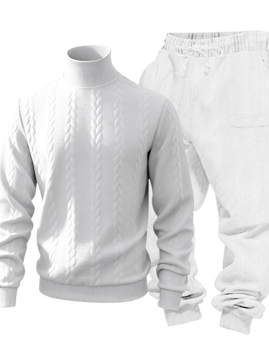 athleisure lounge set in Black with mock neck