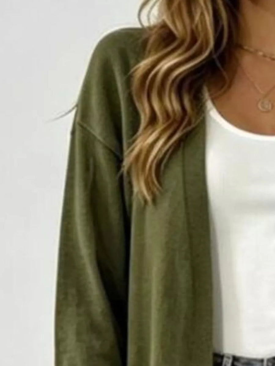 Black relaxed cardigan with open-front