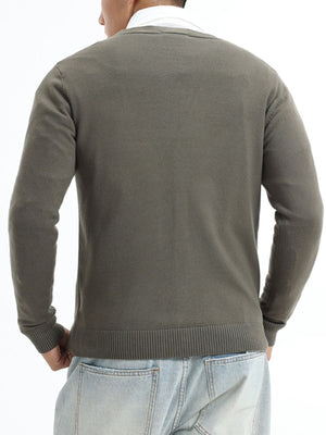 Black cardigan with ribbed cuffs and long sleeve