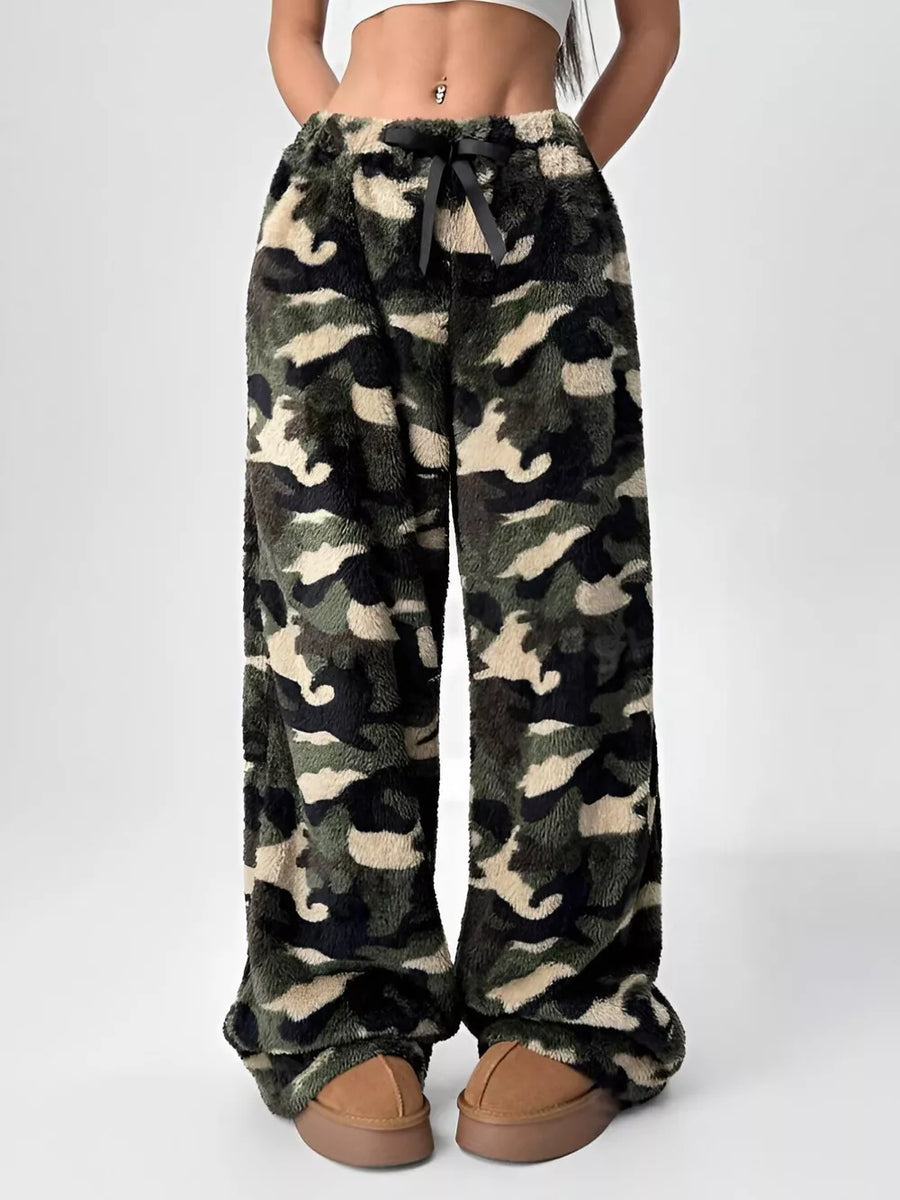 Green Camouflage lounge palazzo trousers