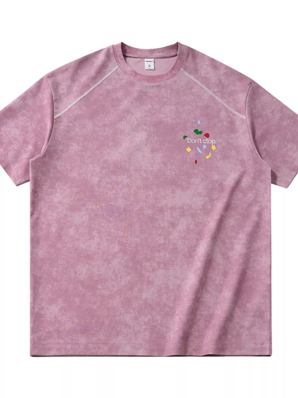 Pink Men's Printed Round Neck T-shirt
