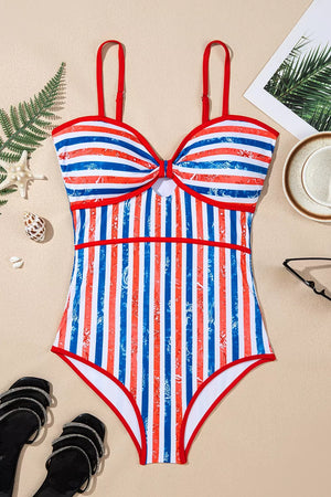 resort one-piece swimsuit in white with sweetheart