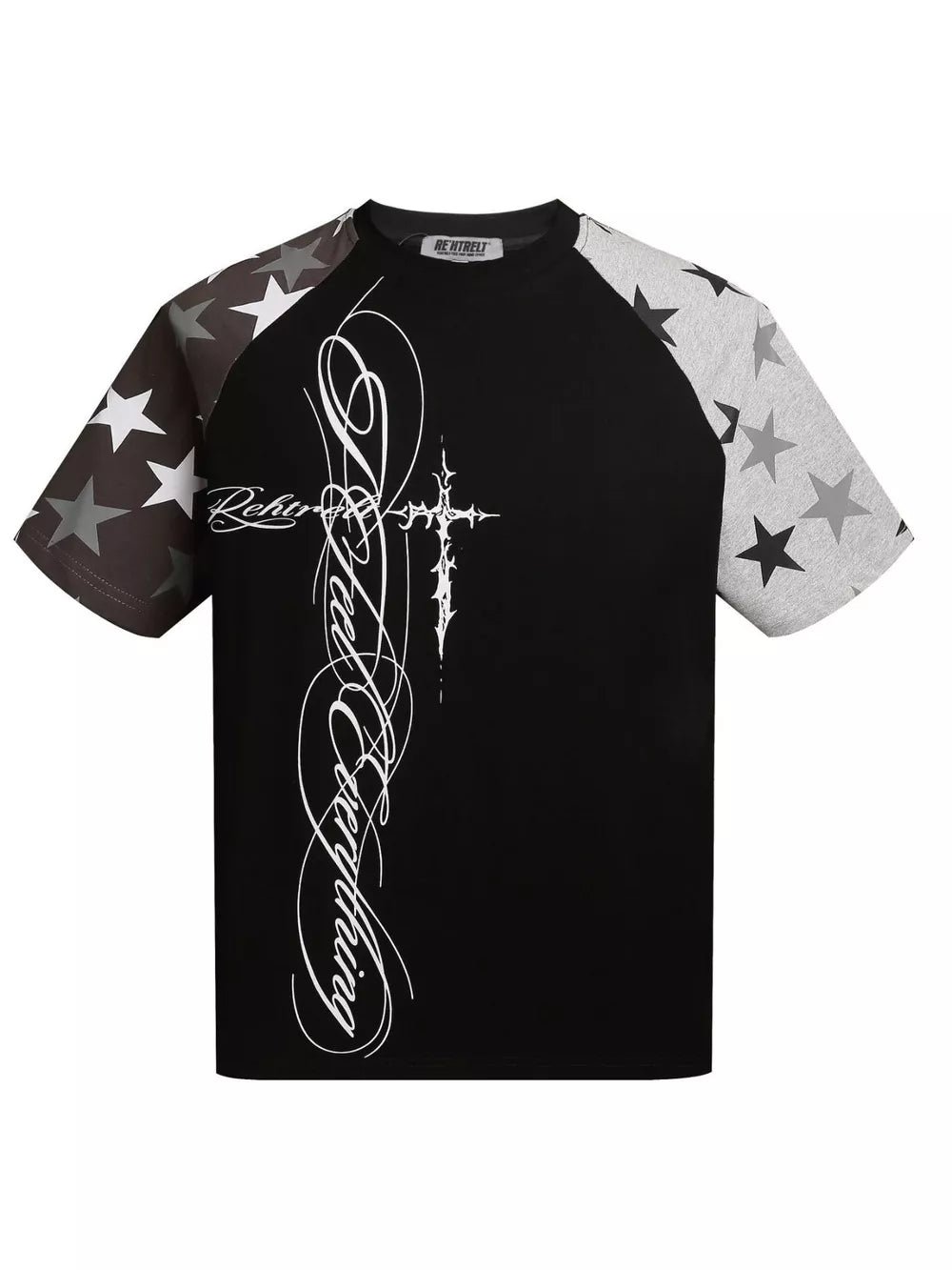 White Men's Star Raglan Sleeve T-shirt