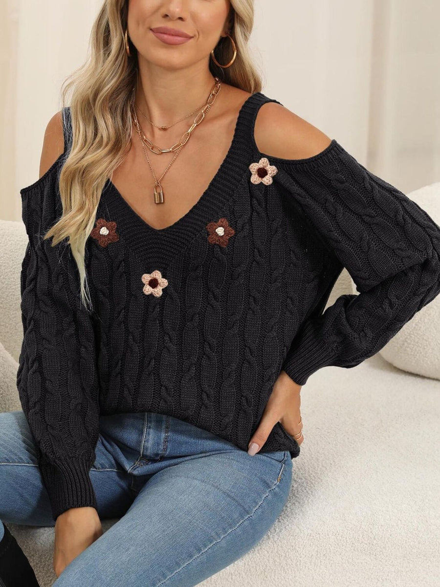 100% polyester Care instructions: Machine wash cold pullover sweater in Rice White with relaxed silhouette