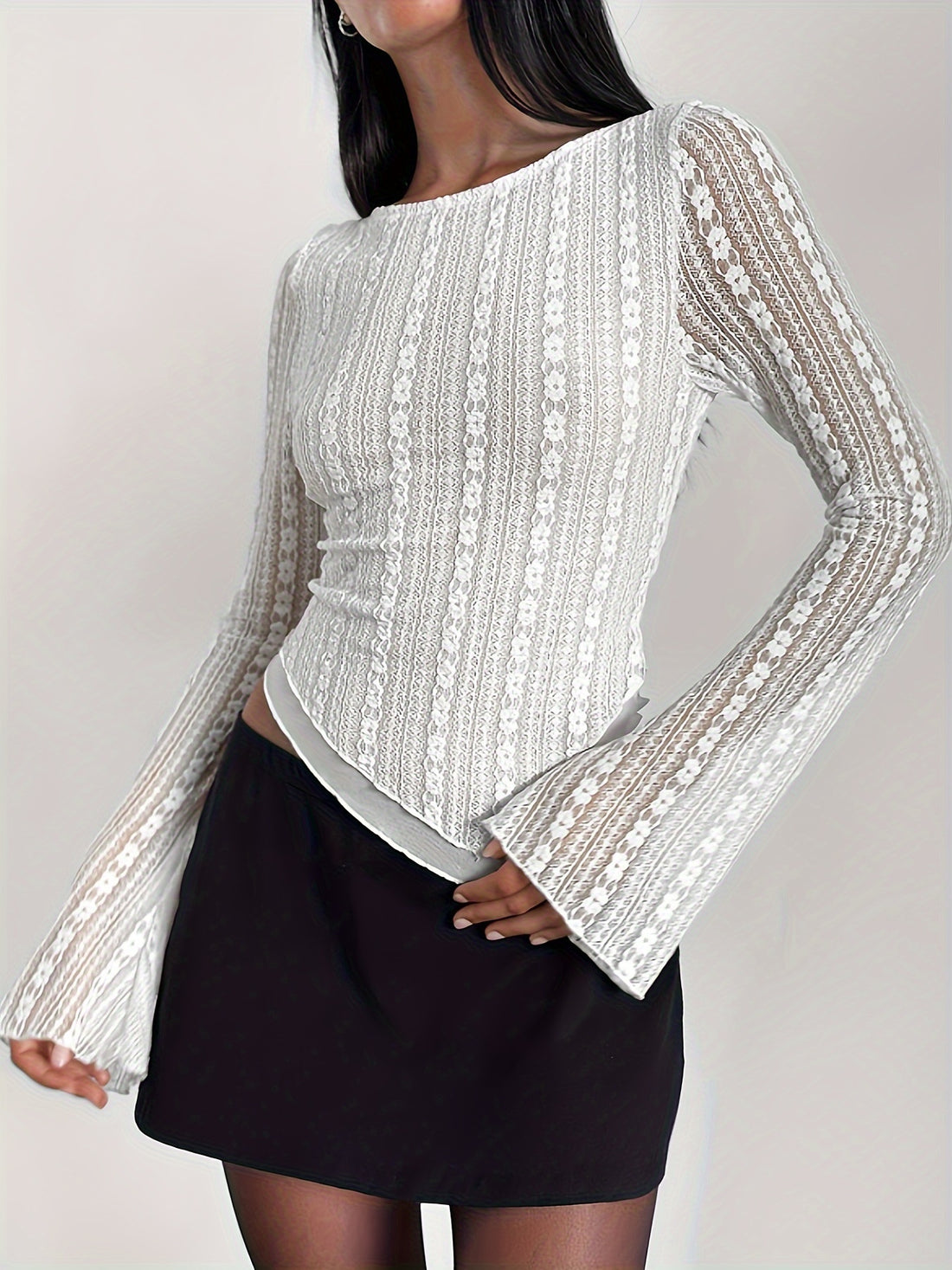 white blouse with floral and boat neck