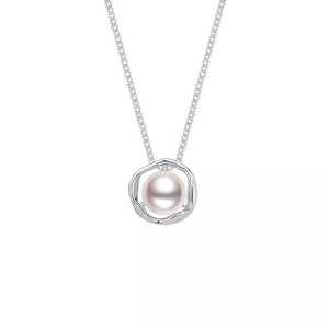 925 Sterling Silver Pearl Pendant Necklace in cream with pendant