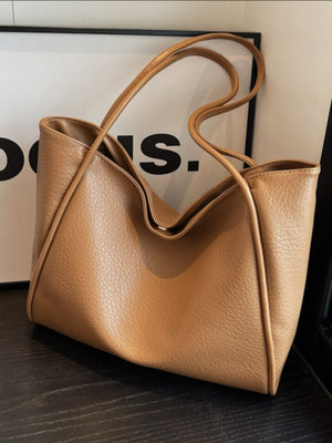 Khaki tote with large and open-top