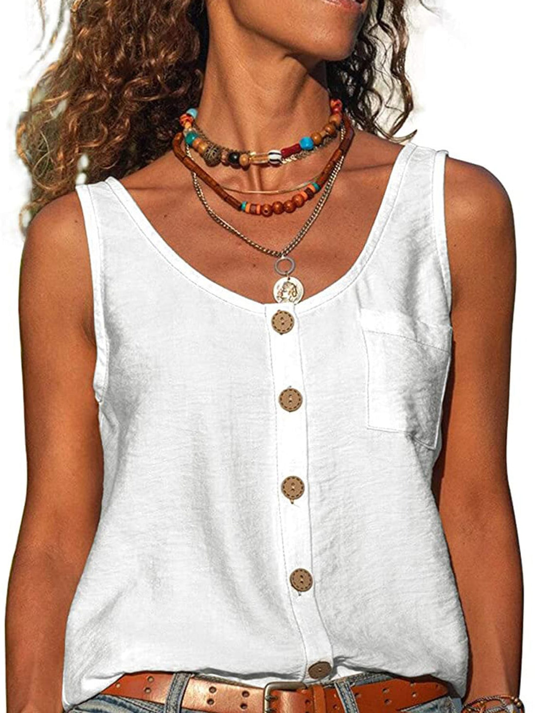 classic tank top in Black with round neck