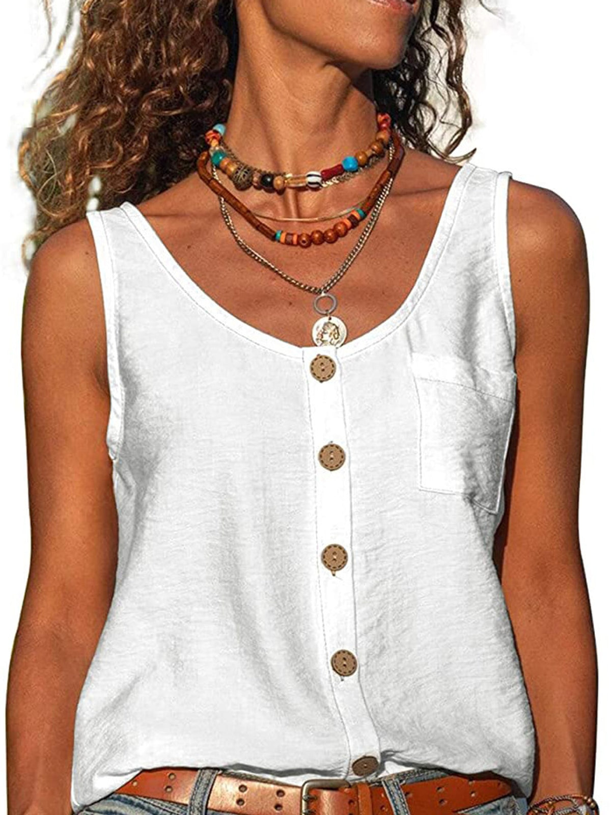 classic tank top in Black with round neck