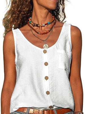 classic tank top in Black with round neck