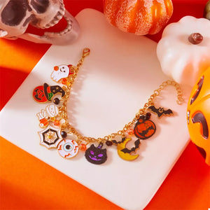 gold bracelet with novelty-print and none