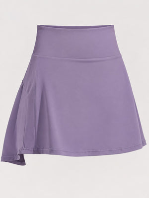 High-Waisted Pleated Active Skirt in Black with lightweight