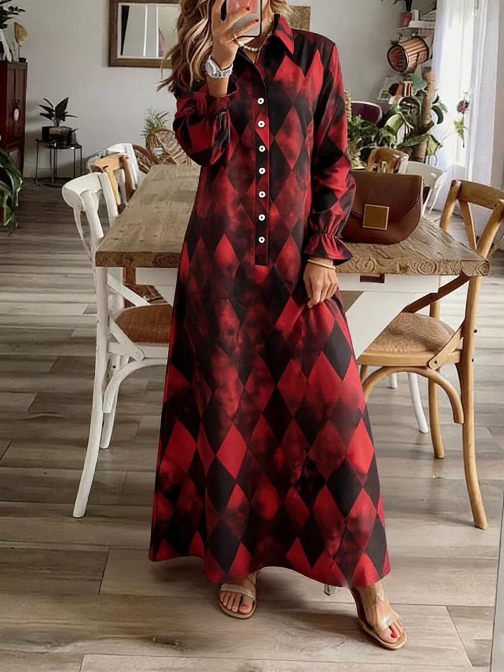 100% polyester Care instructions: Machine wash cold shirt dress in Burgundy with A-line silhouette